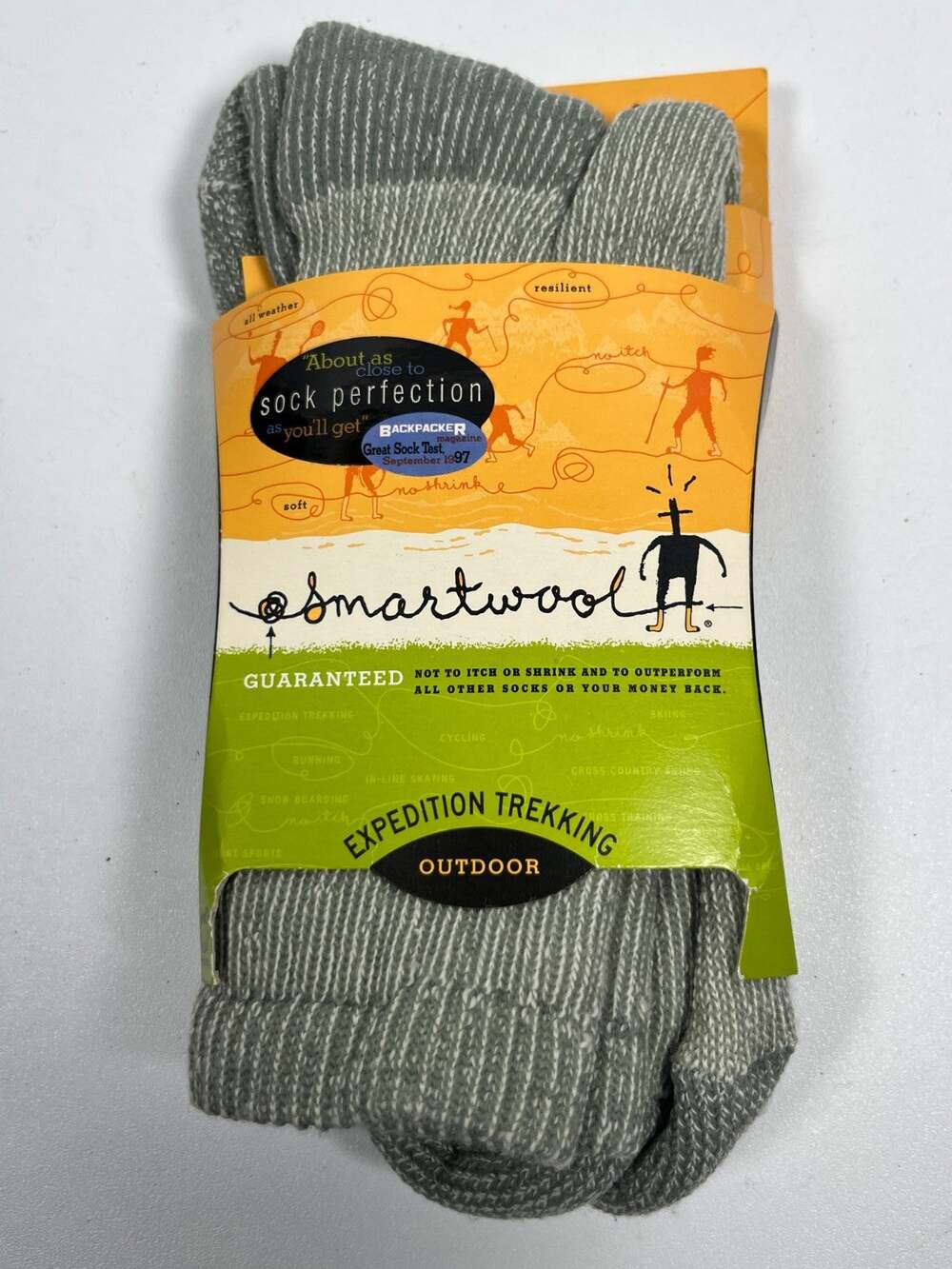 SMARTWOOL Socks Adult L Expedition Trekking Crew Performance Wool Green NEW